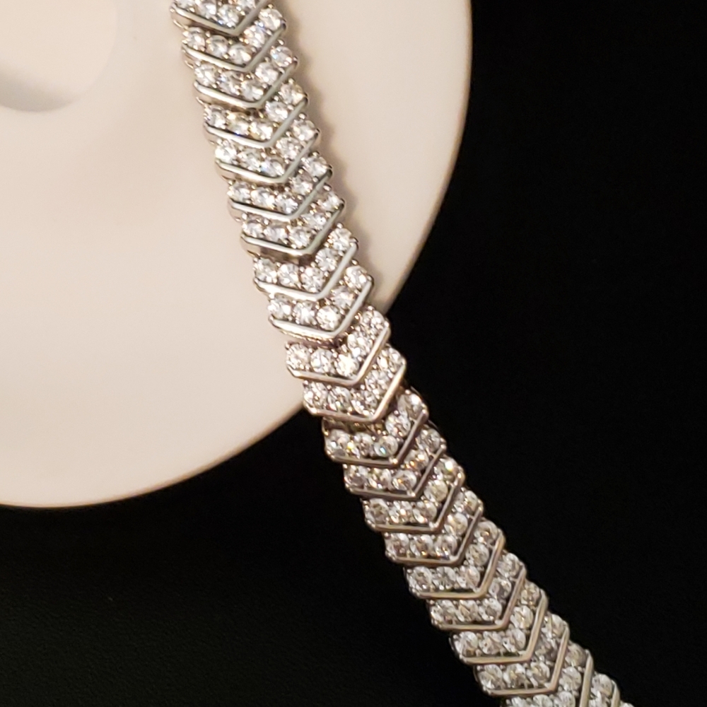 New Genuine 2.50ctw Chevron Diamond Bracelet 7.5"!